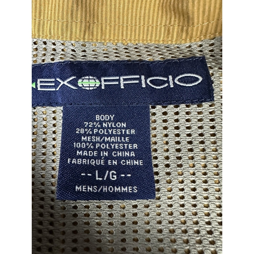 ExOfficio Button Up Short Sleeve Mustard Yellow Lightweight Breathable Mens L - Picture 5 of 7